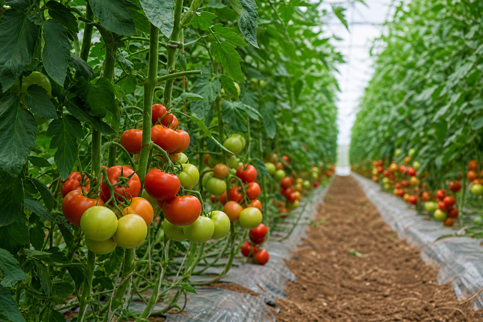 Tomato plants under planned seed production